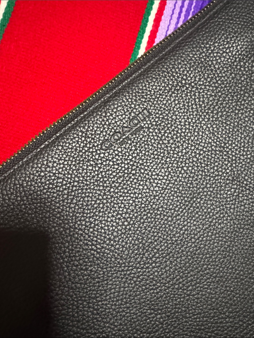 Coach Black Pebbled Leather Travel Pouch - Picture 6 of 8